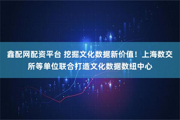 鑫配网配资平台 挖掘文化数据新价值！上海数交所等单位联合打造文化数据数纽中心